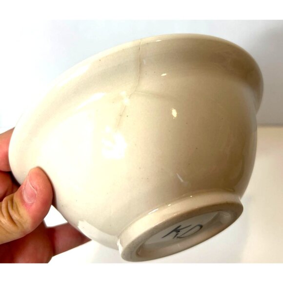 Karen Donleavy Hand Thrown Ceramic Fat Cat Design Bowl Black White 6.5"Dia 2.5"H - Picture 4 of 5